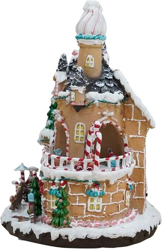 Christmas Village House Decoration - Candy House with LED Lights, Music and Carousel in Saudi Arabia