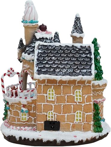 Christmas Village House Decoration - Candy House with LED Lights, Music and Carousel in Saudi Arabia