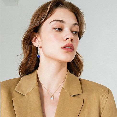 Women Heart Earrings 925 Sterling Silver Birthstone Swirl Twist Dangle Drop Earrings with Cubic Zirconia for Her Birthday Christamas in Kuwait