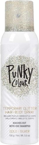 Punky Temporary Hair and Body Glitter Color Spray, Travel Spray, Lightweight, Adds Sparkly Shimmery Glow, Perfect to use On Hair, Skin, or Clothing, 3.5 oz - SILVER in Saudi Arabia