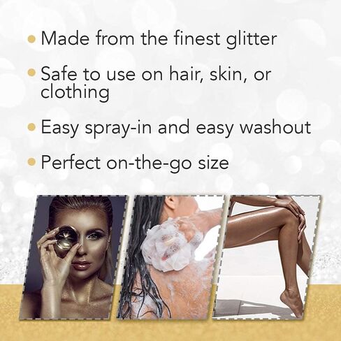 Punky Temporary Hair and Body Glitter Color Spray, Travel Spray, Lightweight, Adds Sparkly Shimmery Glow, Perfect to use On Hair, Skin, or Clothing, 3.5 oz - SILVER in Saudi Arabia