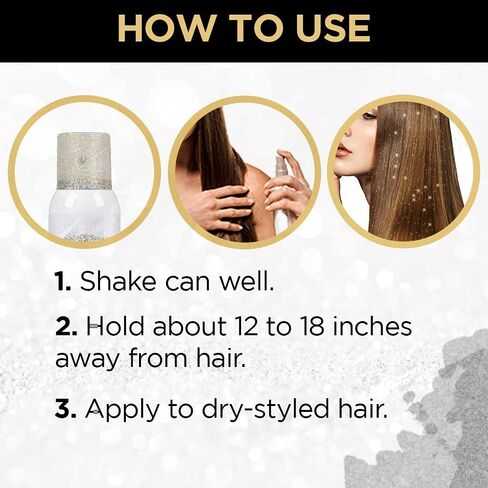 Punky Temporary Hair and Body Glitter Color Spray, Travel Spray, Lightweight, Adds Sparkly Shimmery Glow, Perfect to use On Hair, Skin, or Clothing, 3.5 oz - SILVER in Saudi Arabia