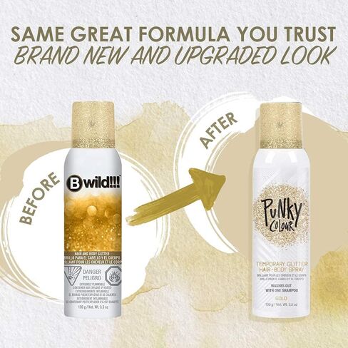 Punky Temporary Hair and Body Glitter Color Spray, Travel Spray, Lightweight, Adds Sparkly Shimmery Glow, Perfect to use On Hair, Skin, or Clothing, 3.5 oz - SILVER in Saudi Arabia