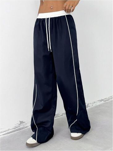Milumia Women's Colorblock Drawstring Waisted Waisted Wide Leg Loose Track Pants in Kuwait