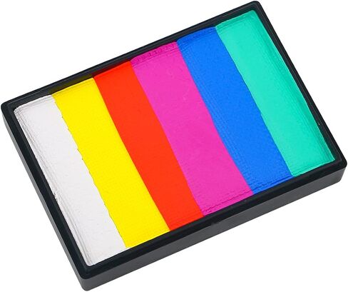 Bowitzki 50g Water Activated Eyeliner Retro Graphic Hydra Eye Liner Makeup UV Glow Fluorescent Cake Aqua Color Split Cakes Neon Rainbow Face Paints Body Painting for Halloween Christmas Pride (UV Rainbow) in Saudi Arabia