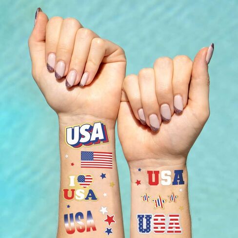 xo, Fetti Fourth of July Decorations Tattoos - 34 styles | Red White and Blue Party Supplies, 4th of July, USA Flag, Memorial Day, Independence Day, Labor Day in Saudi Arabia