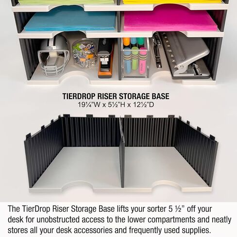 منظم سطح المكتب مكون من 8 أحرف وقاعدة تخزين مرتفعة لسهولة الوصول إلى الفتحات السفلية وملحقات ومستلزمات المكتب. ملف علوي وأدراج اختيارية in Kuwait