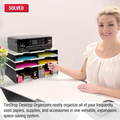 منظم سطح المكتب مكون من 8 أحرف وقاعدة تخزين مرتفعة لسهولة الوصول إلى الفتحات السفلية وملحقات ومستلزمات المكتب. ملف علوي وأدراج اختيارية in Kuwait