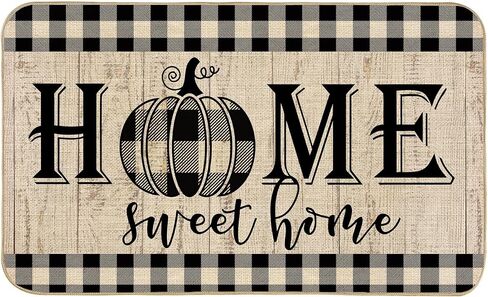 AnyDesign Home Sweet Home Fall ممسحة ريفي الخريف Welocome Pumpkins Farmhouse Door Rug Buffalo Plaids Carpet Floor Mat لعيد الشكر في الأماكن المغلقة في الهواء الطلق الديكور المنزلي، 17 × 29 بوصة in Saudi Arabia