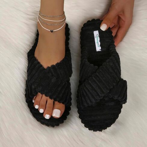 Women's Slippers Crossbands Memory Foam House Shoes Comfy Open Toe Slide Non Slip Washable Sandals in Saudi Arabia