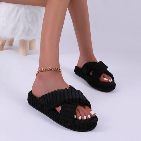 Women's Slippers Crossbands Memory Foam House Shoes Comfy Open Toe Slide Non Slip Washable Sandals in Saudi Arabia
