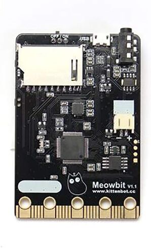 Kittenbot Meowbit Card-Sized Retro Game Computer Codable Console for Microsoft Makecode Arcade & Python Video Game Compatible Micro:bit Expansion Board for Robot Building Without Battery(Blue) in Saudi Arabia