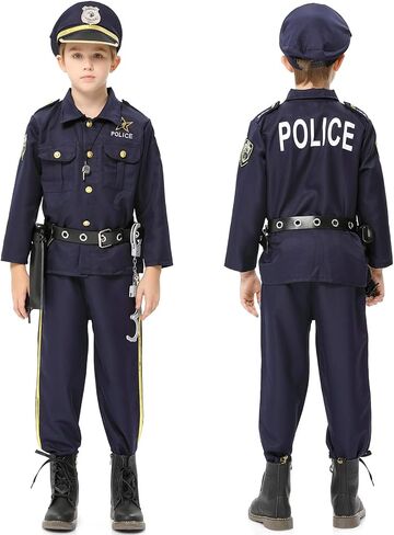 Acekid Police Costume for Boys Halloween Police Officer Costume for Kids in Saudi Arabia