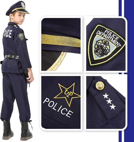 Acekid Police Costume for Boys Halloween Police Officer Costume for Kids in Saudi Arabia