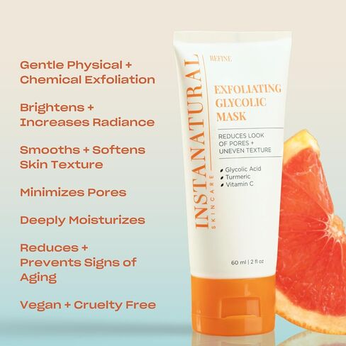 InstaNatural Glycolic Cleanser Face Wash, Reduces the Look of Pores and Uneven Texture, Gently Exfoliates, with Glycolic Acid and Cucumber Extract, 6.7 Fl Oz in Kuwait