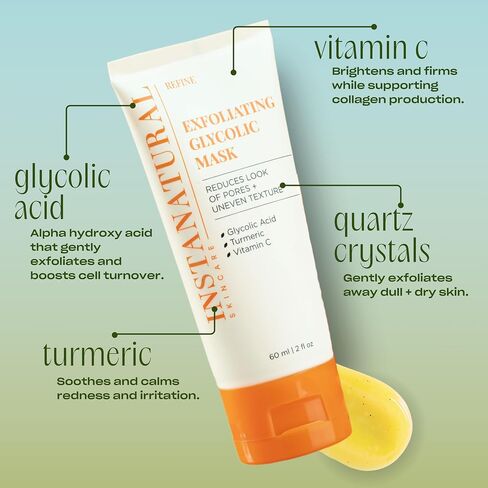 InstaNatural Glycolic Cleanser Face Wash, Reduces the Look of Pores and Uneven Texture, Gently Exfoliates, with Glycolic Acid and Cucumber Extract, 6.7 Fl Oz in Kuwait