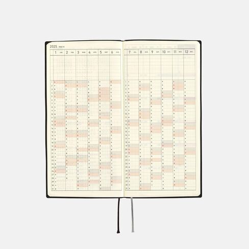 Hobonichi Techo 2025 Weeks [إنجليزي/طويل ونحيف الحجم/بداية يناير/مخطط] الخط الأبيض: عاجي in Saudi Arabia