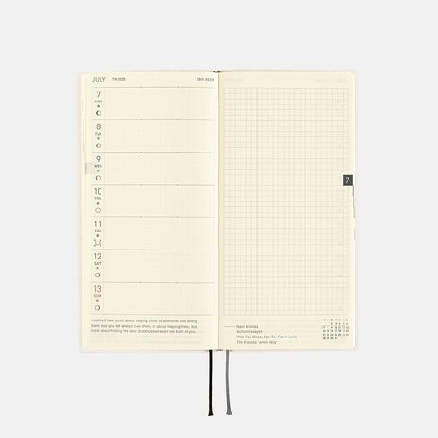 Hobonichi Techo 2025 Weeks [إنجليزي/طويل ونحيف الحجم/بداية يناير/مخطط] الخط الأبيض: عاجي in Saudi Arabia