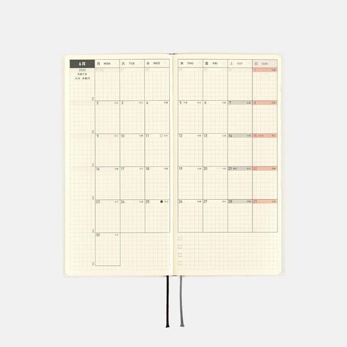 Hobonichi Techo 2025 Weeks [إنجليزي/طويل ونحيف الحجم/بداية يناير/مخطط] الخط الأبيض: عاجي in Saudi Arabia