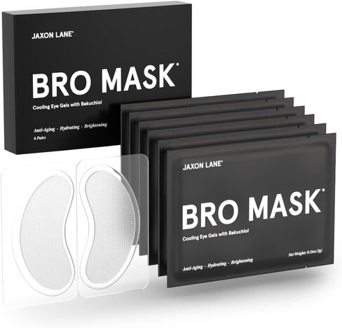 BRO MASK وسادات جل تحت العين: رقع العين المبردة للهالات السوداء والانتفاخ | مجموعة لصقات العين الهيدروجيلية المضادة للشيخوخة مع باكوشيول والشاي الأخضر وحمض الهيالورونيك والكافيين والنياسيناميد/فيتامين ب3-6 أزواج in Kuwait