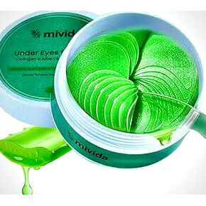 mivida Eye Wrinkle Pads & Patches with Caffeine & Hyaluronic | Under Eye Mask Patches | Face Mask Skin Care Products for Puffy Eyes | Cruelty-Free, Vegan Eye Patches | 30 Pairs