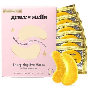 Eye Wrinkle Pads & Patches (48 Pairs, Blue) Gel Under Eye Masks to Reduce Dark Circles, Puffy Eyes, Undereye Bags, Wrinkles - Vegan Cruelty-Free Self Care - grace and stella