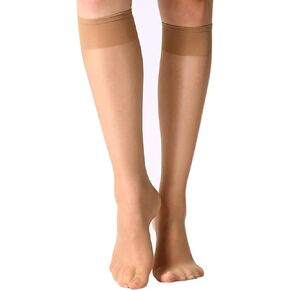 MOOCHI Sheer Knee High Stockings for Women (6 Pair Pack)