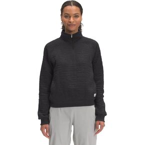 THE NORTH FACE Women's Longs Peak Quilted ¼ Zip, TNF Black White Heather, Medium