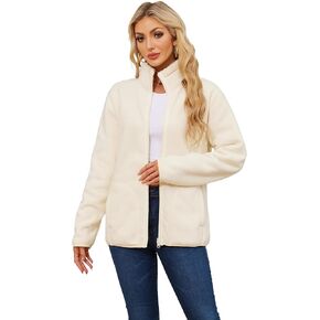 المرأة الصوف شيربا سترة غامض زمم كم طويل معطف غير رسمي لينة الدافئة جاكيت من الصوف ملابس خارجية مع جيوب in Kuwait