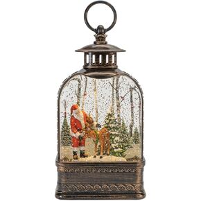 كرة ثلج LED بلاستيكية من ميلروز مع سانتا وغزال، عيد الميلاد، 9.75 بوصة ارتفاع، مؤقت 6 ساعات، البطاريات غير متضمنة، سلك USB متضمن in Kuwait