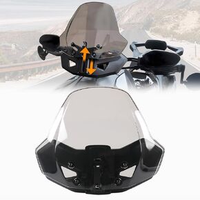 Dark Tinted Front Windshield for Can-Am Ryker All Models, 3" Adjustable Wind Deflector Dustproof Hard Coated Windscreen for Can Am Ryker 600 900 Sport Rally Accessories (Replace #219401032)