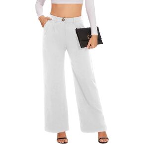 Women's Wide Leg Dress Pants High Waisted Loose Fit Business Casual Work Trousers with Pockets 2024