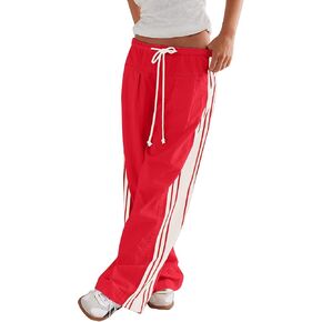 Womens Hudson Canyon Pants Side Striped Sweatpants Drawstring Waist High Rise Pant Trousers with Pockets