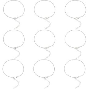 PH PandaHall 10pcs 7.48" Adjustable Slider Chain Bracelet Stainless Steel Snake Chain Bracelets Round Snake Chain Lobster Claw Clasps for Jewelry Accessories DIY Making