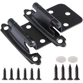 Kitchen Cabinet Hinges Matte Black Cabinet Hinges Black Hinges for Cabinet Doors Old Self Closing Cabinet Hinges 6 Pack 1/2"Overlay 3 Pair 6 Pack Semi-Concealed Hinges Face Mount Cabinet Hardware