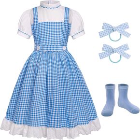 Kids Blue Dress for Princess Costume Girls Wizard Character Costumes Dress for Halloween Costume Birthday Party