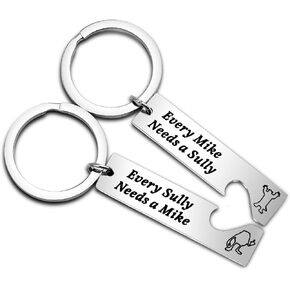 FEELMEM Monsters Movie Keychain Mike Sully Fans Gift Every Mike Needs a Sully Keychain Set Teammate Gift Best Friend Gift