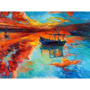 LVIITIS Cow Acrylic Paint by Number kit for Adults & Kids, Oil Painting on Canvas,Drawing Paintwork with Paintbrushes,DIY Paint by Numbers Set Painting for Beginners16x20 inch(No Frame) (Red)