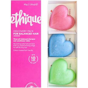 Ethique Hair Sampler - Shampoo & Conditioner - Plastic-Free, Vegan, Cruelty-Free, Eco-Friendly, 5 Travel Bars (Pack of 1)
