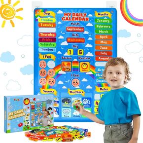 Taika All about Today Chart, My Daily Calendar, Calendar for Kids, Calendar & Weather Felt Chart, Classroom Monthly Chart, Fun Educational Toy, Autism Learning Materials, Classroom Chart