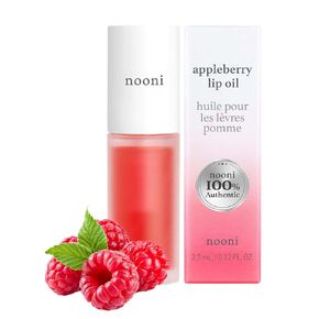 NOONI Korean Lip Oil - Appleberry | Lip Stain, Gift, Moisturizing, Revitalizing, and Tinting for Dry Lips with Raspberry Fruit Extract, 0.12 Fl Oz