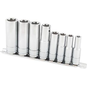 Titan 68302 8-Piece 3/8-Inch and 1/2-Inch Drive External Star Deep Socket Set
