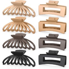 Hair Clips for Women - OPAUL Matte Nonslip Large Hair Claw Clips for Thick and Thin Hair, 4.7 Inch Strong Hold Big Hair Clips Fashion Hair Styling Accessories Christmas Gifts for Women Girls (4 Pack)