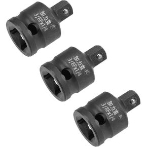 uxcell 3pcs 3/8" Drive (Female) x 1/4" (Male) Impact Socket Reducer for Use with Air Impact Wrenches, Breaker Bars, Ratchets, CR-MO Steel