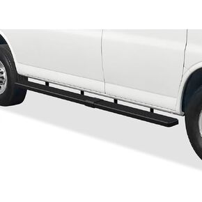 APS Running Boards 6 inches Matte Black Compatible with Chevy Express GMC Savana 1500 2500 3500 2003-2024 Full Size Van 3-Door Stainless Steel (Nerf Bars Side Steps Side Bars)