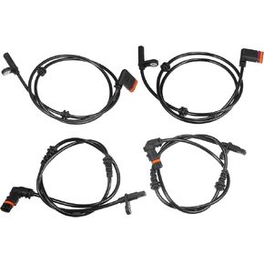Motoforti Front Rear Left Right ABS Sensor, Wheel Speed Sensor, for Mercedes-Benz GLK350 GLK250 2013-2015, Plastic, No.2045401317/2049053105, Black, 4pcs