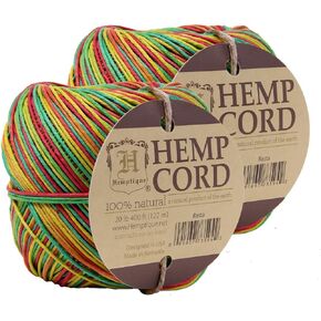 Hemptique 100% Hemp Cord Ball - 122 Meter Hemp String - 1 mm Cord Thread for Jewelry Making, Macrame, Greeting Cards & More - Multi Packs and Colors (Natural, Single Pack)