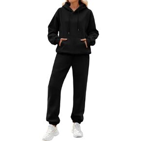 Womens 2 Piece Outfits Oversized Hoodie Sweatsuit Sets Baggy Lounge Pullover Tops Jogger Sweatpants Sweatshirt