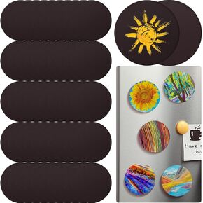 50 Pcs Magnetic Painting Canvas Panel Magnetic Round Mini Canvases for Painting Small Circle Magnetic Canvas Boards for Fridge Locker Halloween Art Paints Crafts DIY(3")