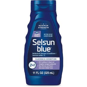 Selsun Blue 2-in-1 Anti-dandruff Shampoo & Conditioner, 11 fl. oz., Maximum Strength 2-in-1 Treatment, Selenium Sulfide 1%